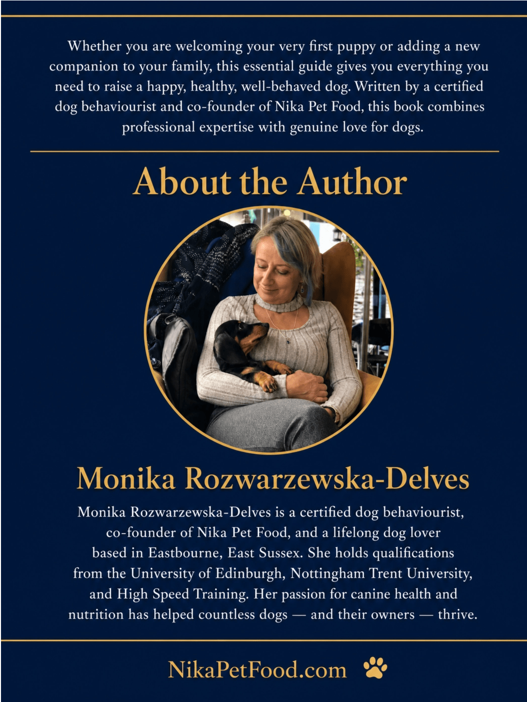 Back cover of The Complete Puppy Care Guide by Monika Rozwarzewska-Delves